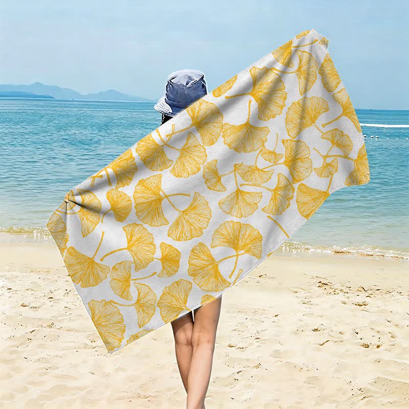 Rustic Ginkgo Biloba Beach Towel