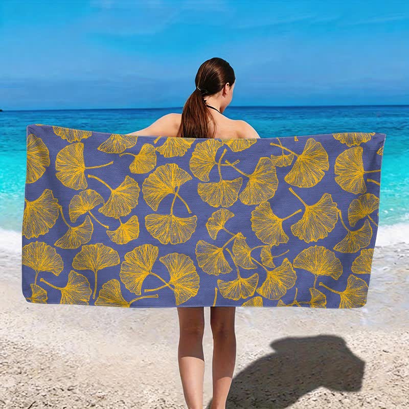Rustic Ginkgo Biloba Beach Towel