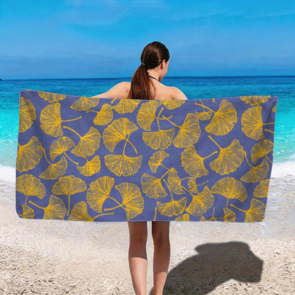 Rustic Ginkgo Biloba Beach Towel