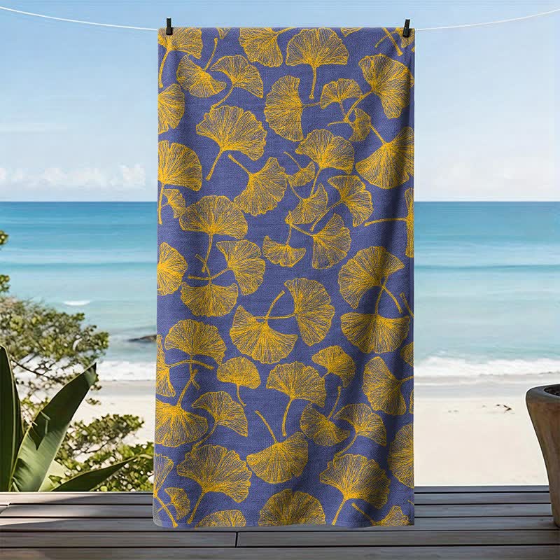 Rustic Ginkgo Biloba Beach Towel