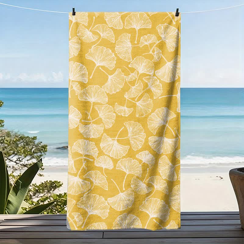 Rustic Ginkgo Biloba Beach Towel