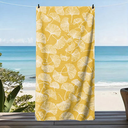 Rustic Ginkgo Biloba Beach Towel