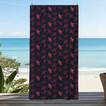 Botanical Ginkgo Leaf Beach Towel