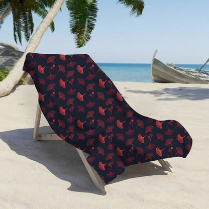 Botanical Ginkgo Leaf Beach Towel