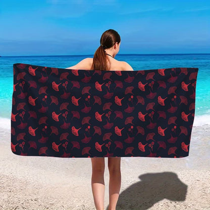 Botanical Ginkgo Leaf Beach Towel
