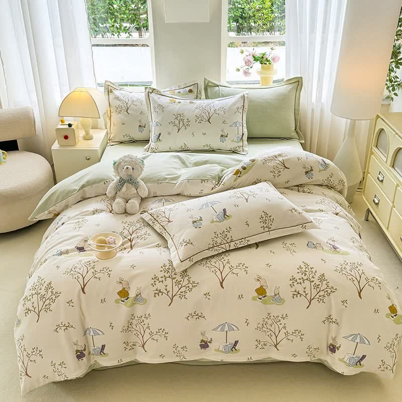 Bunny & Tree Brushed Cotton Bedding Set