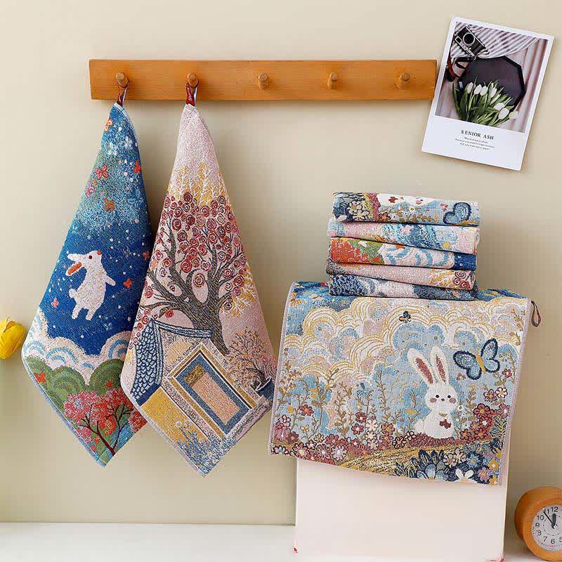 Cute Bunny Cotton Gauze Kitchen Towel