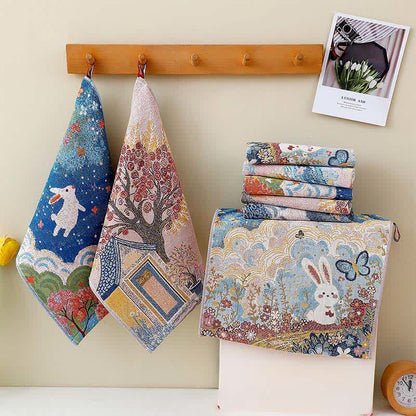 Cute Bunny Cotton Gauze Kitchen Towel