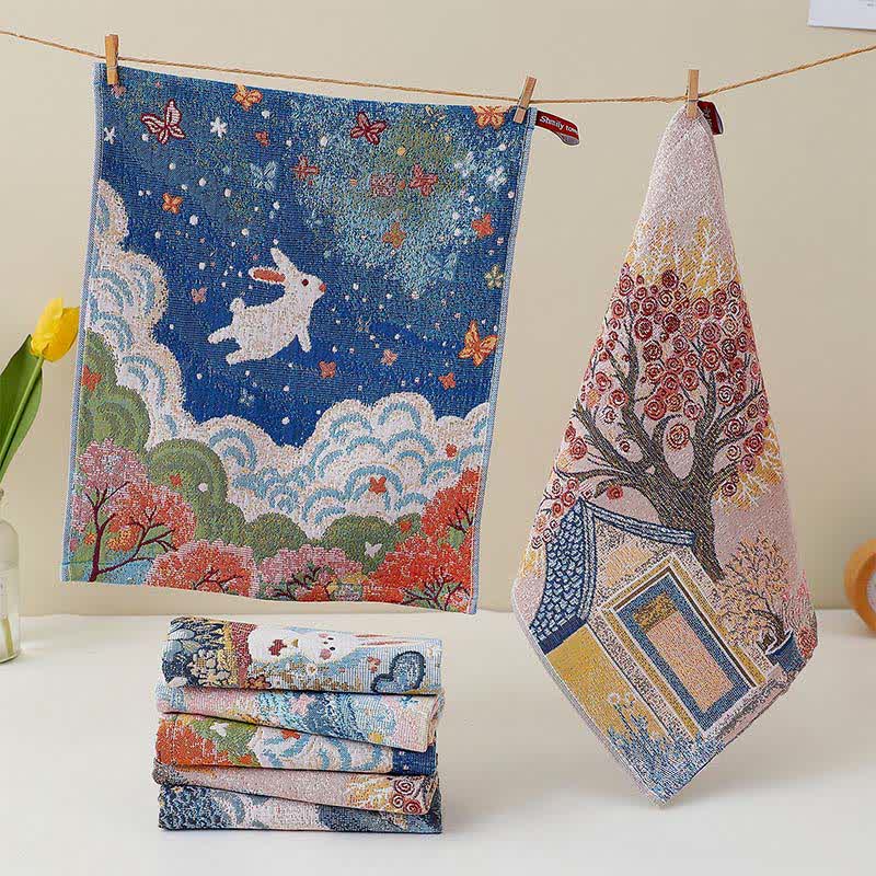 Cute Bunny Cotton Gauze Kitchen Towel