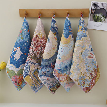 Cute Bunny Cotton Gauze Kitchen Towel
