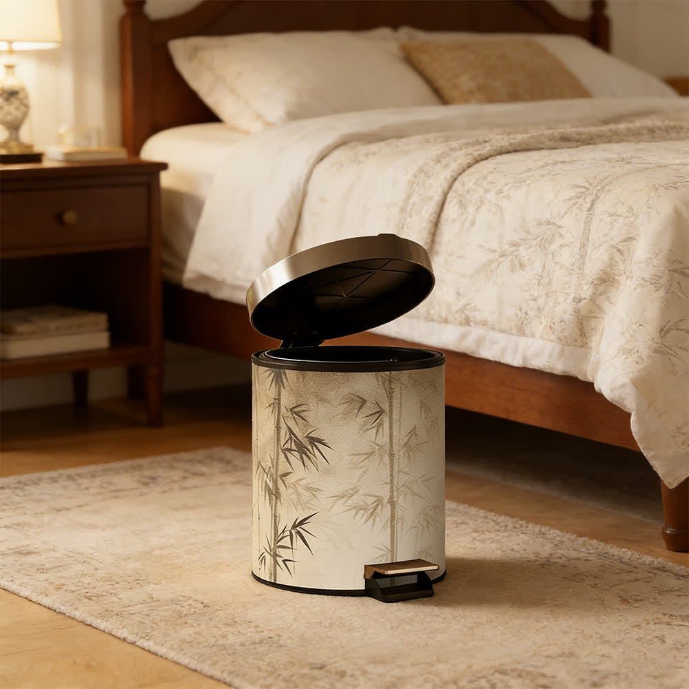 Oriental Bamboo Shadow Decorative Trash Can