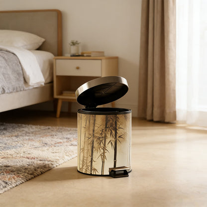 Oriental Bamboo Shadow Decorative Trash Can