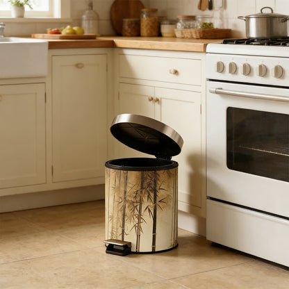 Oriental Bamboo Shadow Decorative Trash Can