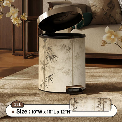 Oriental Bamboo Shadow Decorative Trash Can