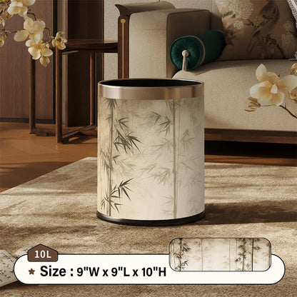 Oriental Bamboo Shadow Decorative Trash Can