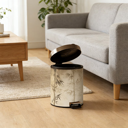 Oriental Bamboo Shadow Decorative Trash Can