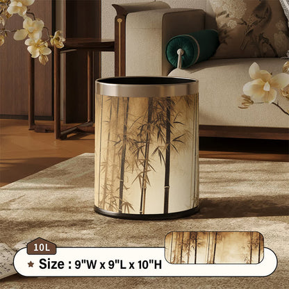 Oriental Bamboo Shadow Decorative Trash Can