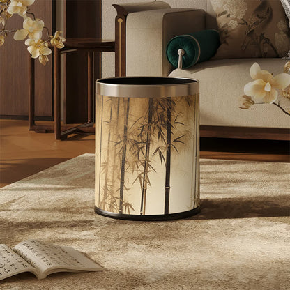 Oriental Bamboo Shadow Decorative Trash Can
