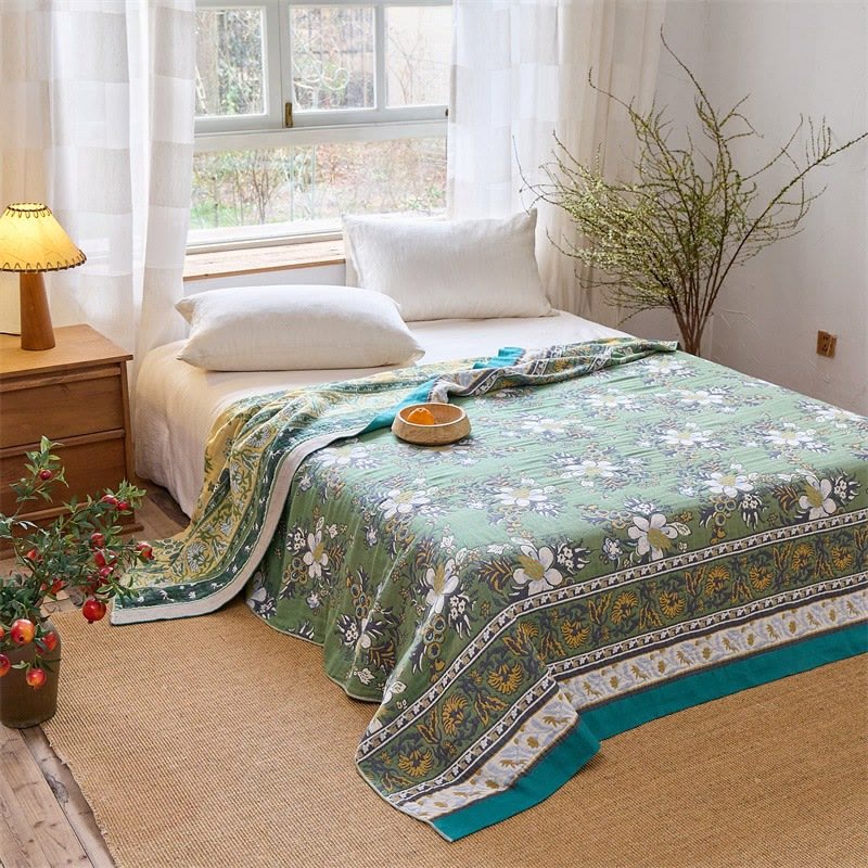 Wildflower Meadow Pure Cotton Quilt Blanket