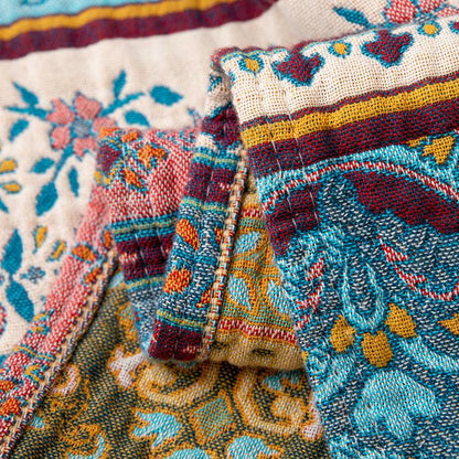 Retro Stripe Pattern Cotton Quilt Blanket