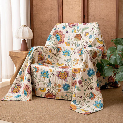 Floral Garden Cotton Gauze Quilt Blanket