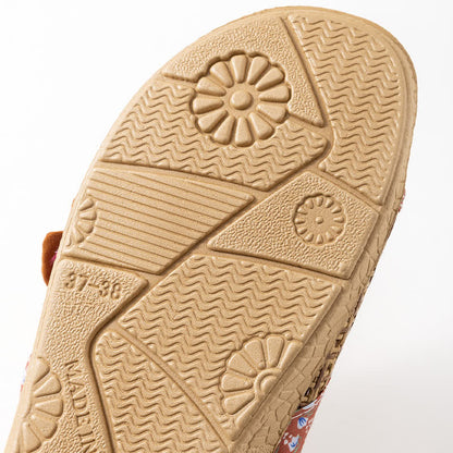 Floral Rattan Straw Slides House Slippers