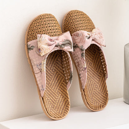 Vintage Floral Rattan Lightweight Slippers