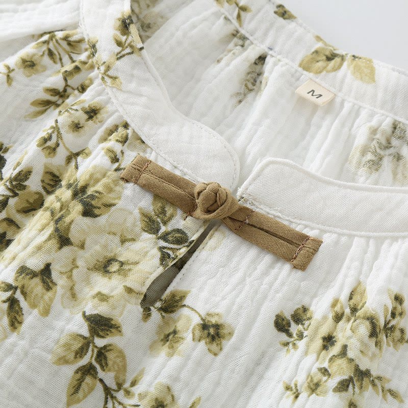 Vintage Peony Cotton Gauze Pajama Set