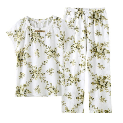 Vintage Peony Cotton Gauze Pajama Set