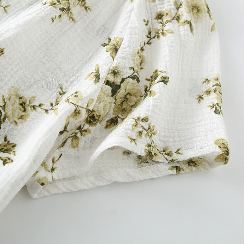 Vintage Peony Cotton Gauze Pajama Set