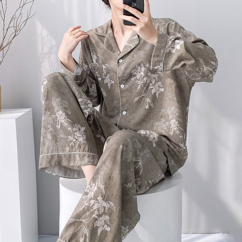 Elegant Lily Floral Pajama Set
