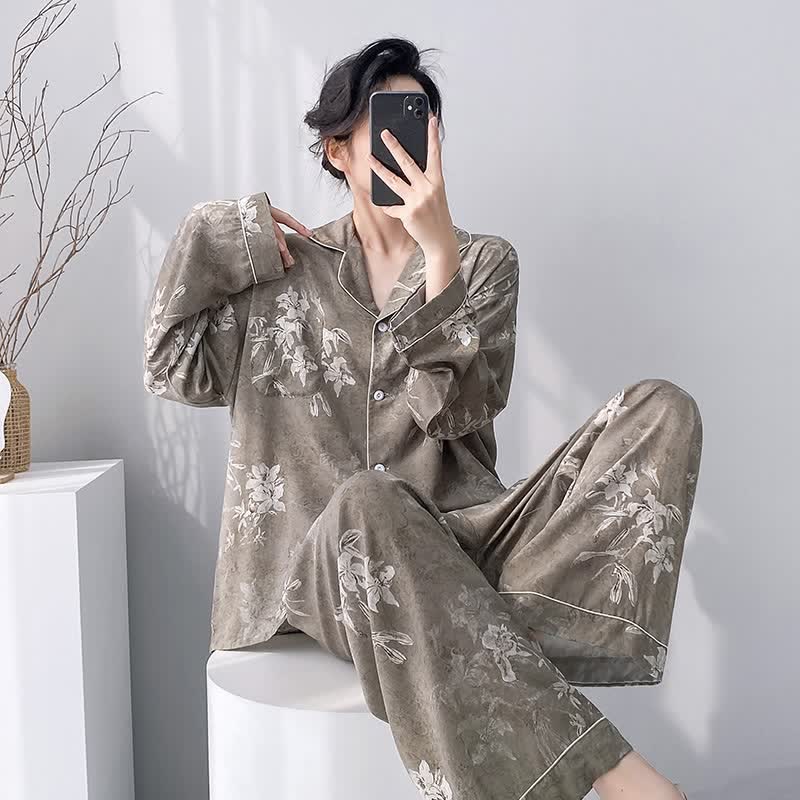 Elegant Lily Floral Pajama Set