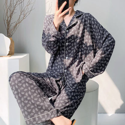 Red Heart Print Pajama Set