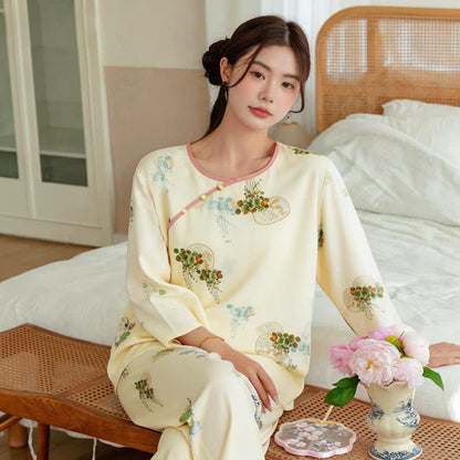 Fresh Oriental Pattern Pajama Set