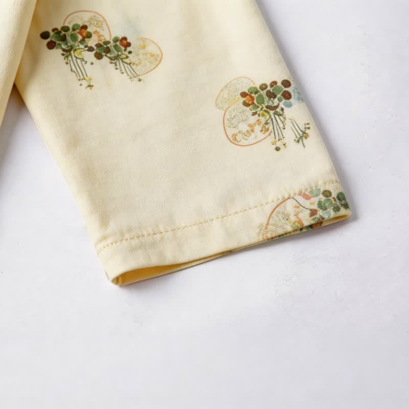 Fresh Oriental Pattern Pajama Set