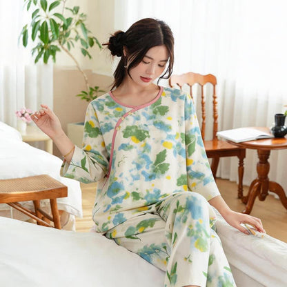 Oriental Artistic Watercolor Pajama Set