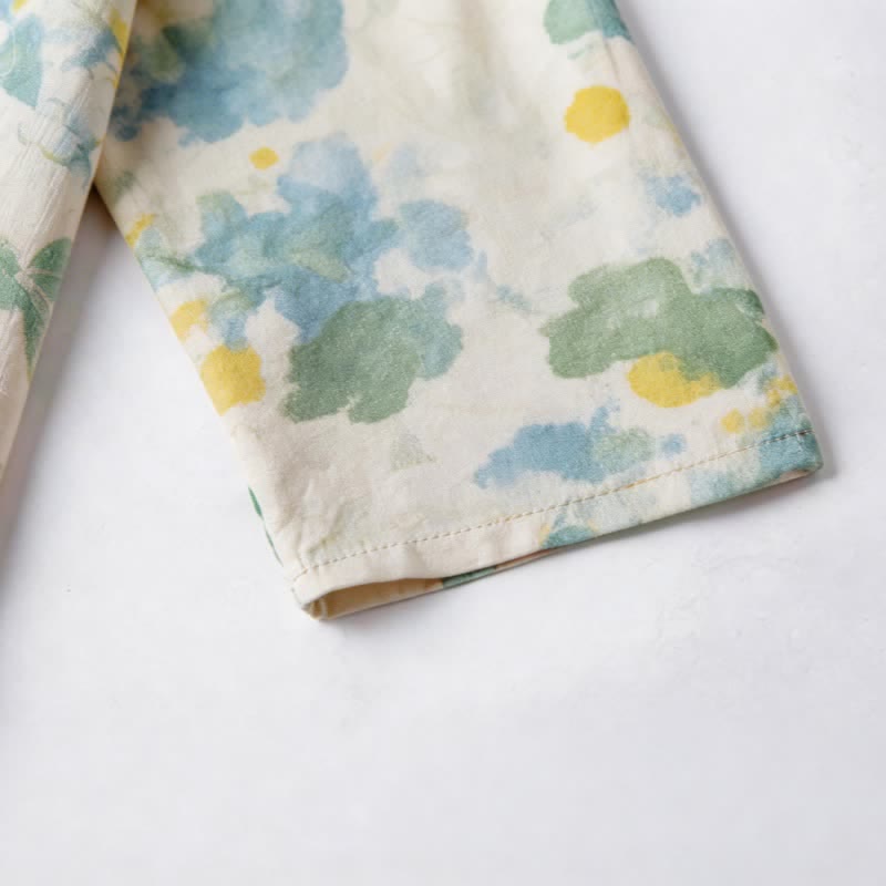 Oriental Artistic Watercolor Pajama Set