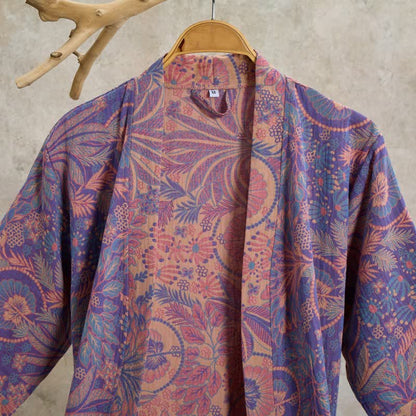 Jungle Leaf Short Sleeve Cotton Robe