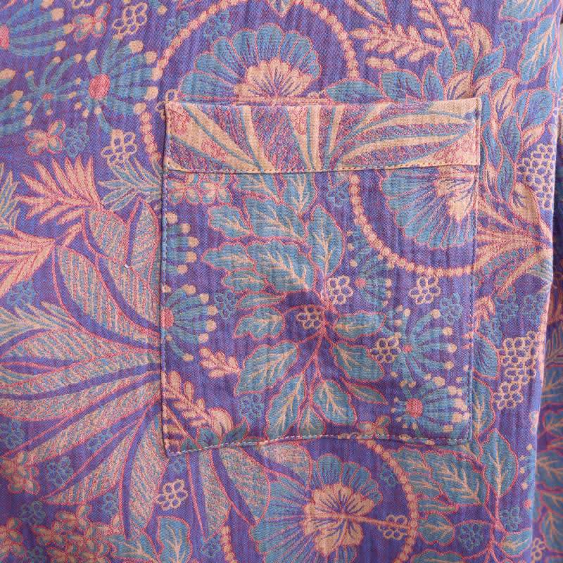 Jungle Leaf Short Sleeve Cotton Robe