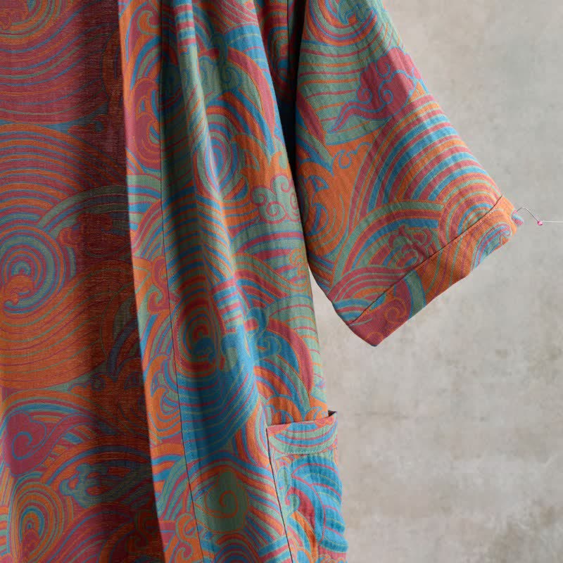 Vintgae Cloud Short Sleeve Cotton Robe