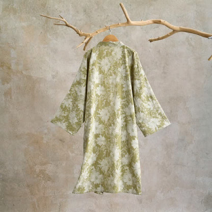 Elegant Floral Kimono Cotton Gauze Robe