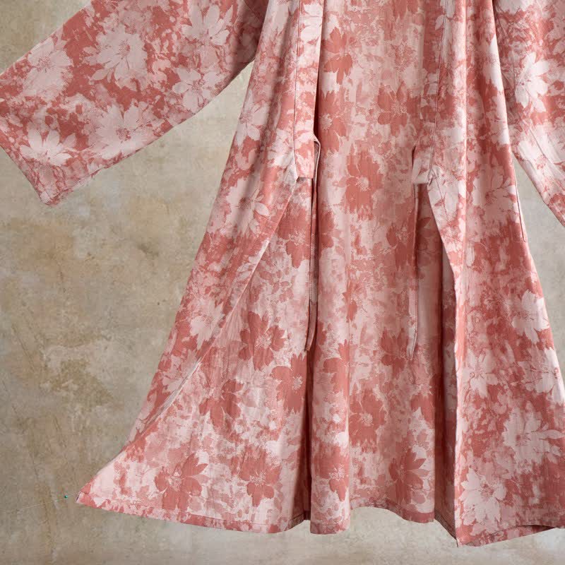 Elegant Floral Kimono Cotton Gauze Robe