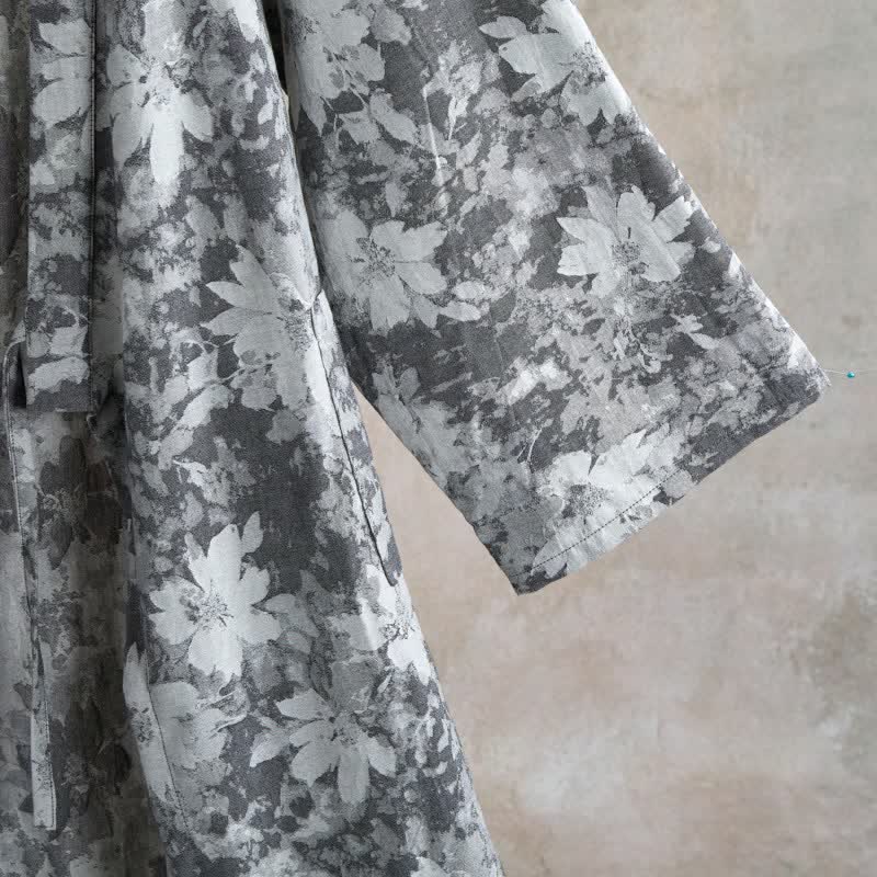 Elegant Floral Kimono Cotton Gauze Robe