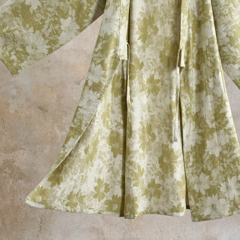 Elegant Floral Kimono Cotton Gauze Robe