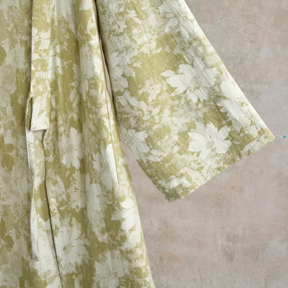 Elegant Floral Kimono Cotton Gauze Robe
