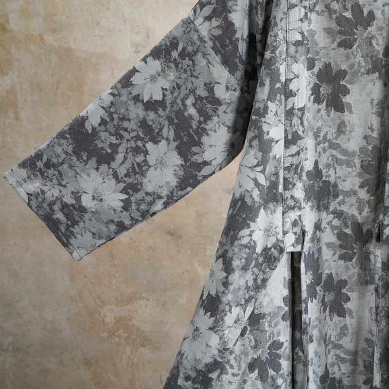 Elegant Floral Kimono Cotton Gauze Robe