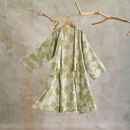 Elegant Floral Kimono Cotton Gauze Robe