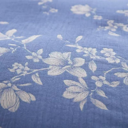 Blue Lily Cotton Gauze Bedding Set(4PCS)
