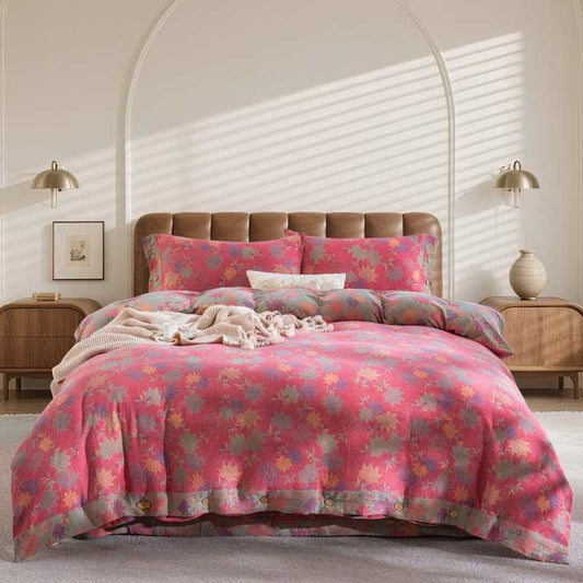 Rustic Maple Leaf Cotton Bedding Set(4PCS)