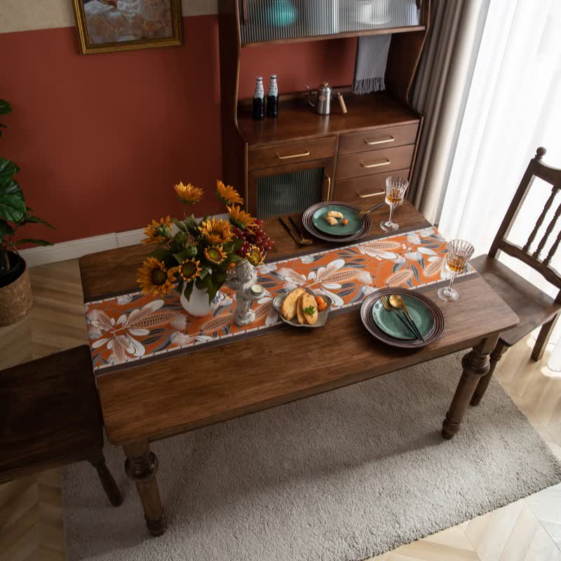 Artistic Corn Jacquard Tassel Table Runner